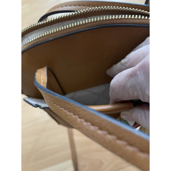 Steve Madden Brown Mini Dome Satchel Crossbody Bag w/ Floral Scarf - Picture 4 of 13